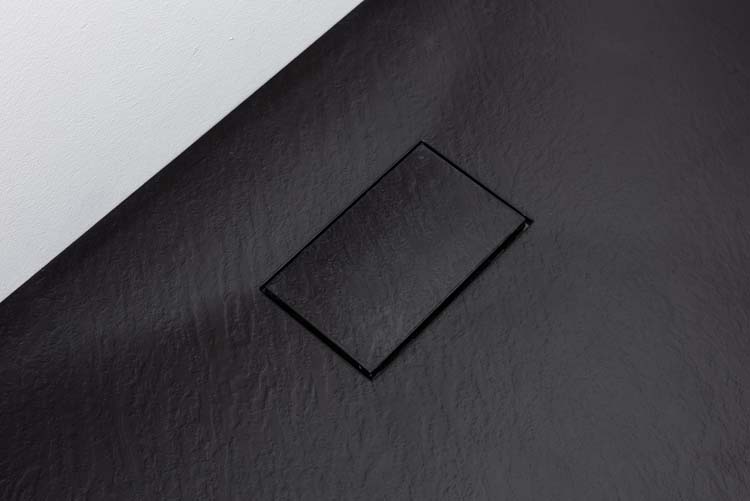 Douchebak Moby SMC zwart leisteenlook 90x90cm