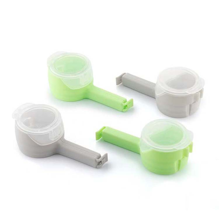 Sluitclips met dispenser voor plastiek zakken 4stuks