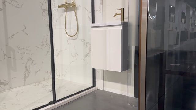 Toiletmeubel Allibert Atlanta wit glanzend polybeton wastafel wit 48x40x25cm