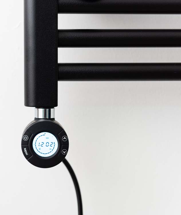 Elément chauffant électrique et digital noir 1200 watt