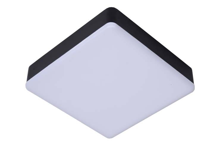 Plafonnier salle de bain - noir - dimmable - 21,5x21,5cm - LED - 30W - 3000K - IP44