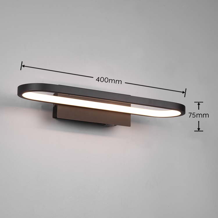 Badkamerverl wandlamp LED zwart IP44 17W 1700lm