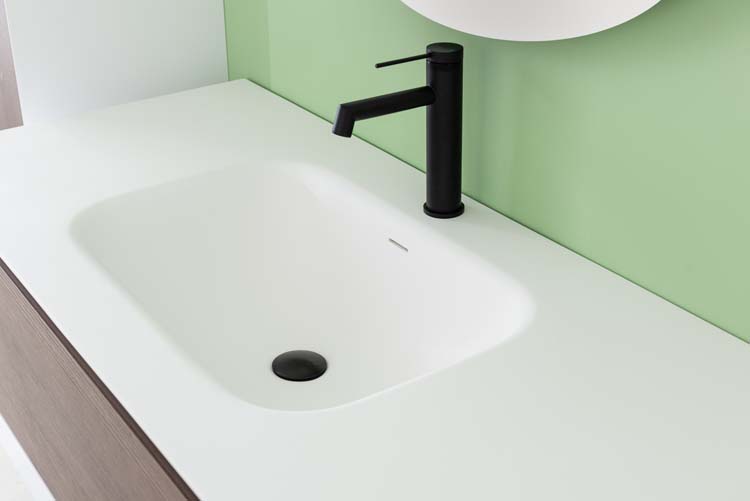 Meuble de salle de bains Ace suspendu avec lavabo simple blanc mat 120cm