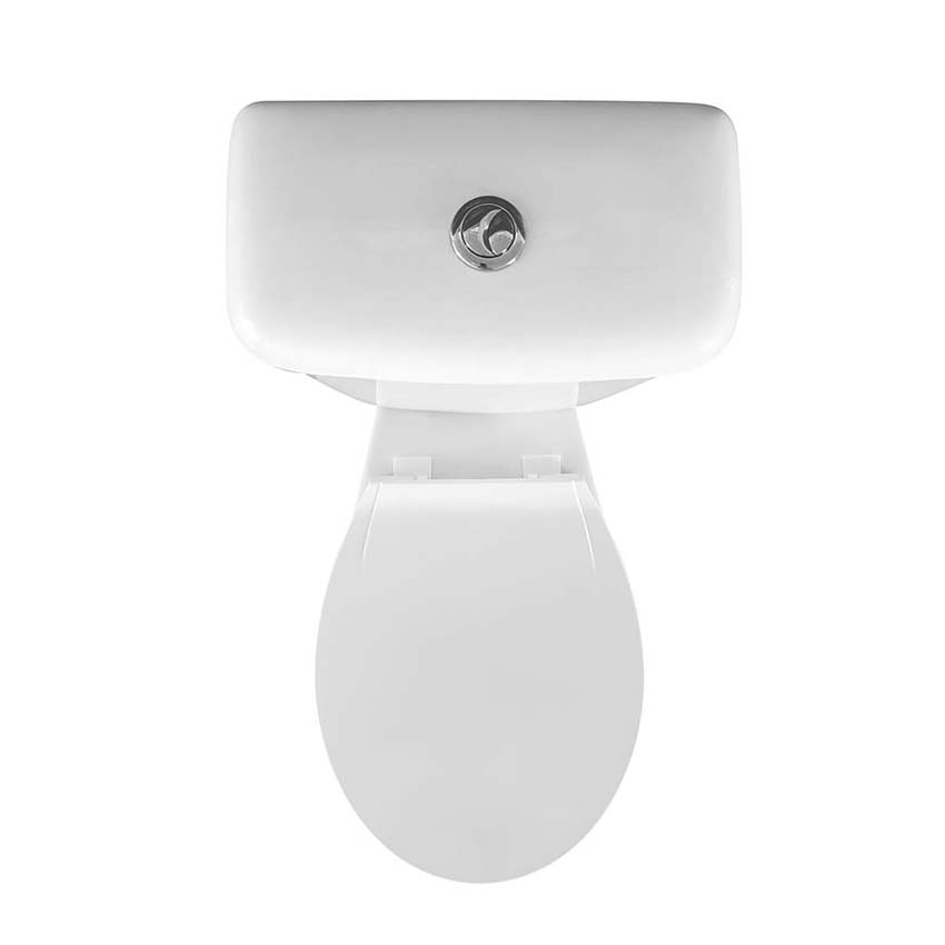 Toilettes sur pied blanc brillant avec double chasse d'eau et fermeture douce, siège WC inclus