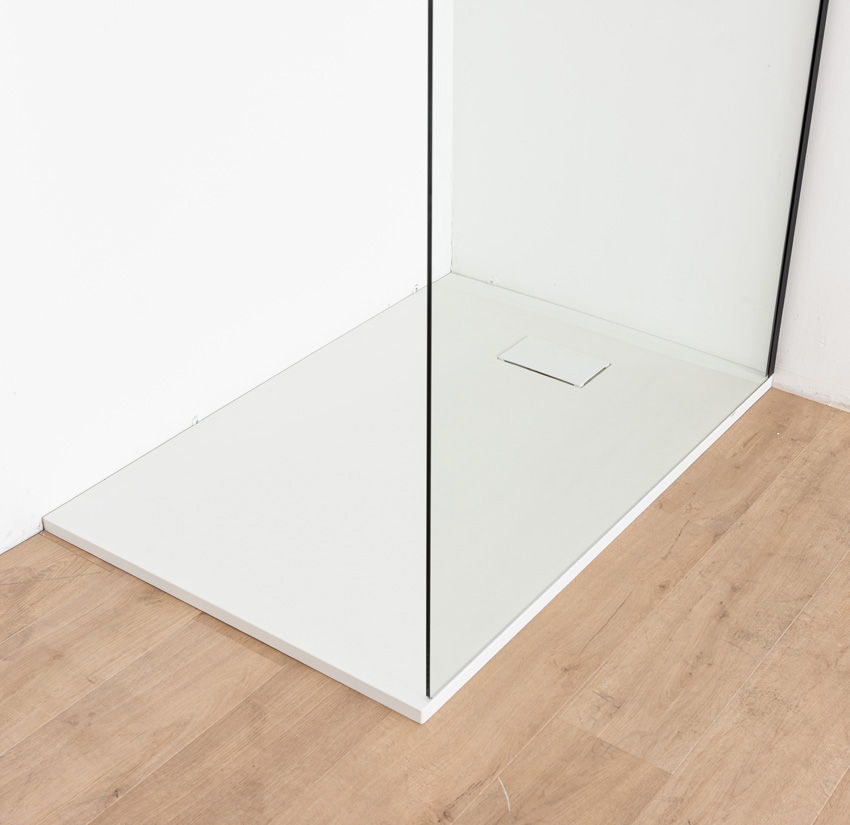 Receveur de douche Moby SMC blanc mat aspect ardoise 120x80cm
