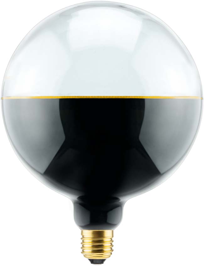 Lampe LED - E27 - Noir/Transparent - 21x14,5cm - Dimmable - 6W - 220lm - 1900K