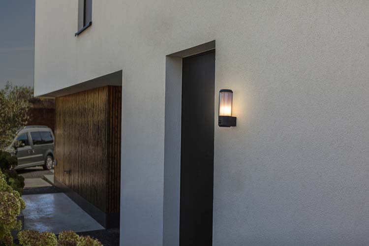 Eclairage extérieur lampe murale gris foncé détecteur