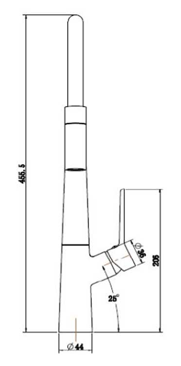 Keukenkraan Sandra zwart met uittrekbare uitloop