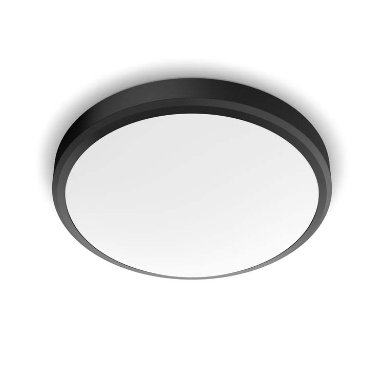 Plafondlamp Zwart 17W 2700K IP44