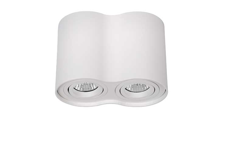 Lucide TUBE - Spot plafond - 2xGU10 - Rond - Blanc