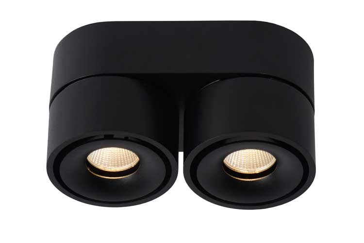 Lucide YUMIKO - Spot plafond - LED Dim. - 2x8W 2700K - Noir