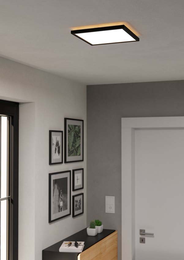 Plafonnier - Noir - 29x29cm  - LED - 1x14W - 2700-6500K - IP44
