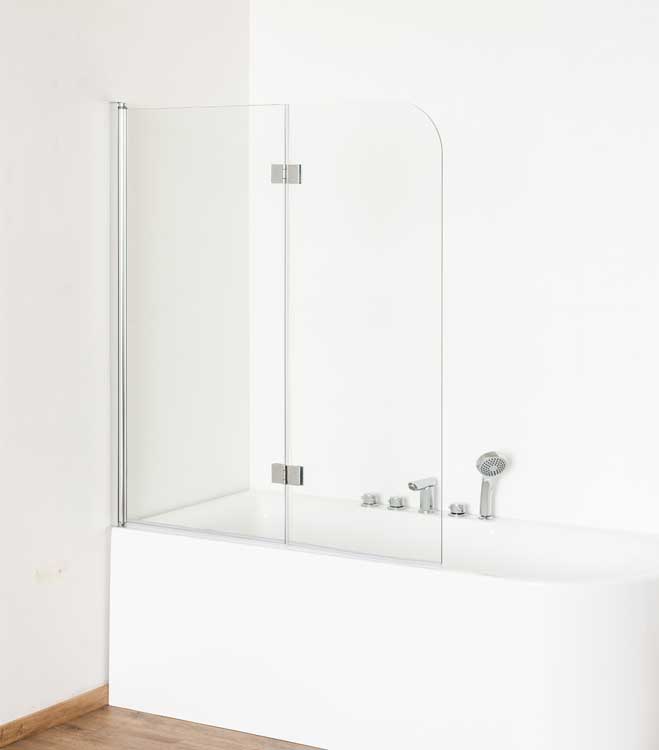 Badwand Asher chroom links 120x130cm