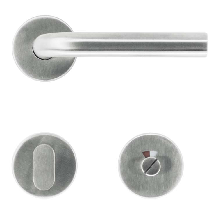 Deurkruk pro lucera 19mm class 3 inox plus met WC-slot