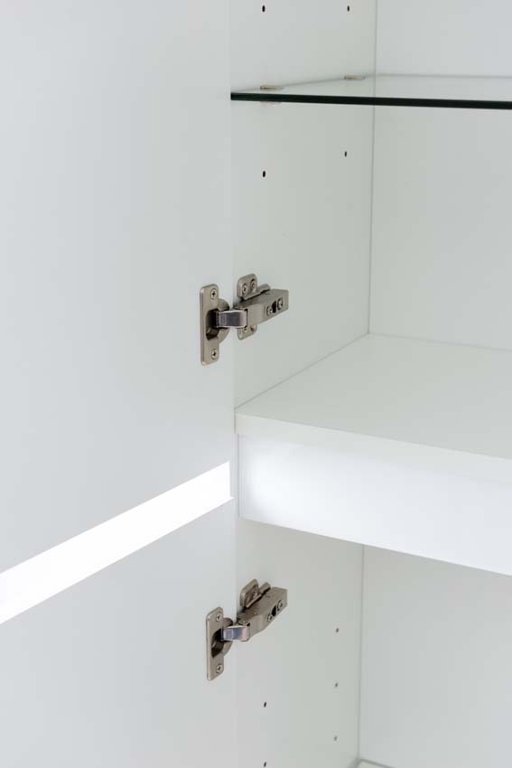 Armoire colonne Tibo/Tony blanc brillant suspendue 170x40x35cm