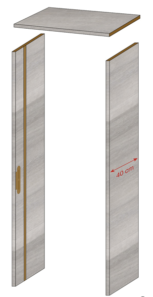 arcade 40 cm sans chambranles S61 ardenne oak