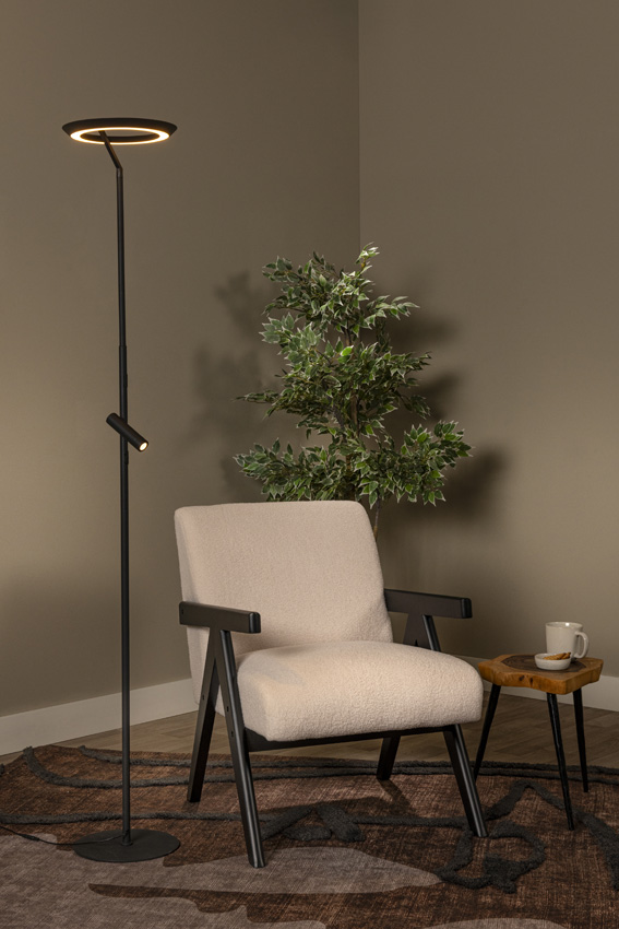 Lucide Essential Celeste - Lampadaire - Ø28cm - LED Dimmable - 2700K - Noir