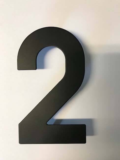 Numéro de maison pro 2 en inox noir 13 cm