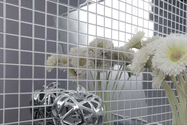 Mosaïque carré argent brillant 29,8x30,5cm