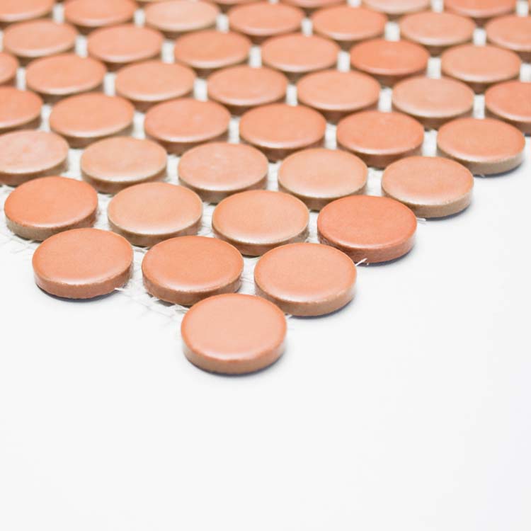 Mosaïque Rond terracotta mat 31,9x30,6cm