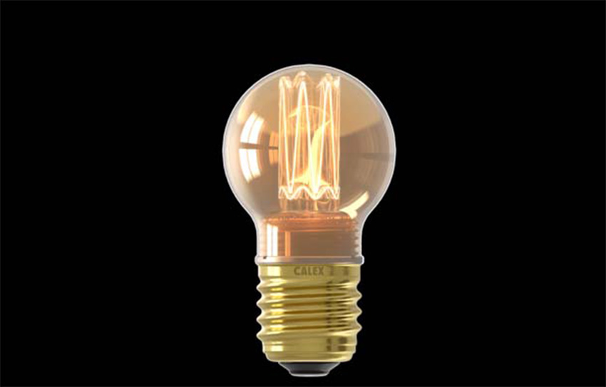 Lampe LED - Doré - Ø4,5x8,2cm - Dimmable - E27 - 1x2,3W - 65lm - 1800K - 1 pièce