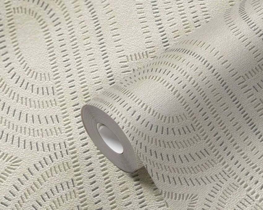 Vinyl op vliesbehang ketting beige 0,53x10m