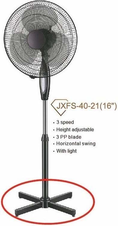 Stille ventilator zwart H130 cm D40 cm op statief