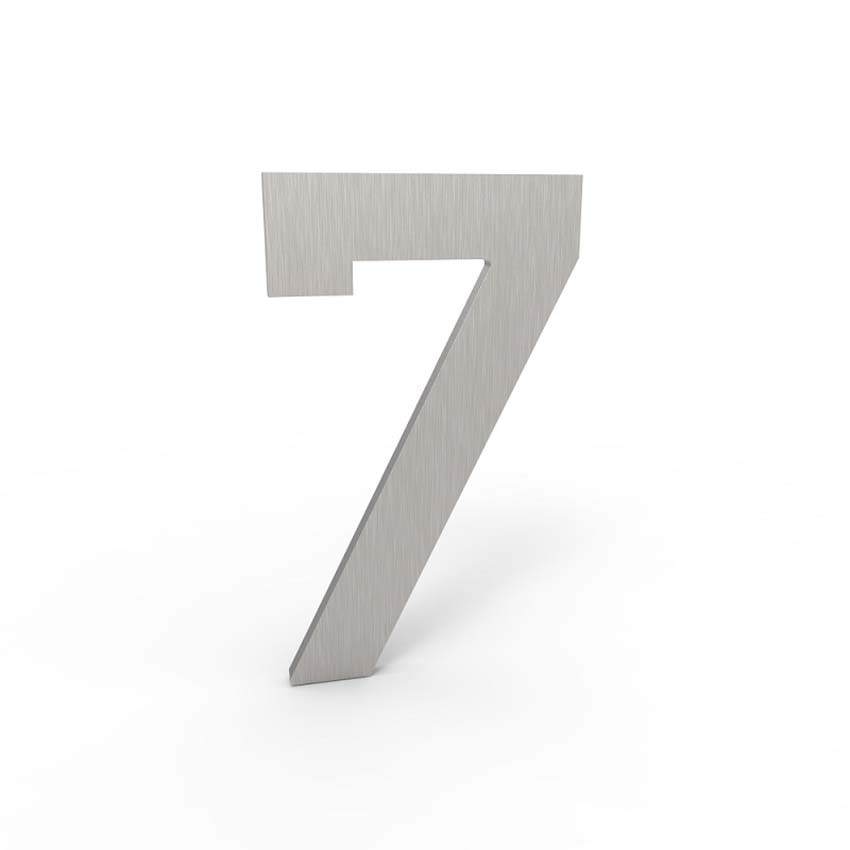 Numéro de maison 7 eSafe en aluminium inox 5cm / épaisseur 1,5mm