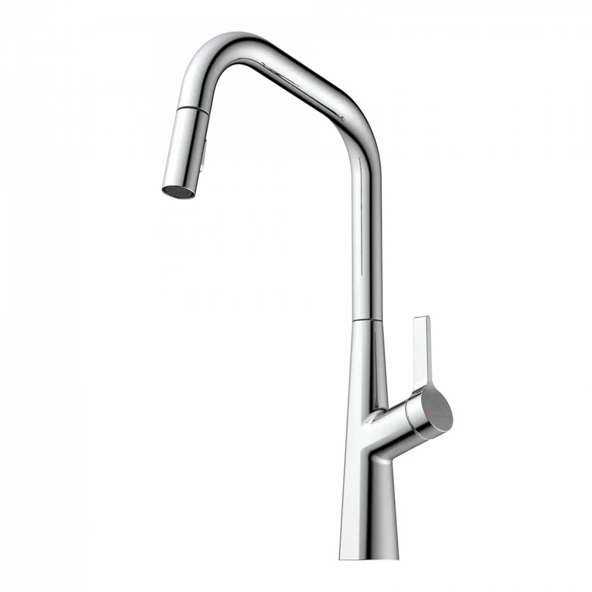 Robinet de cuisine Wasserwerk WK 9 Edge chrome avec bec extractible