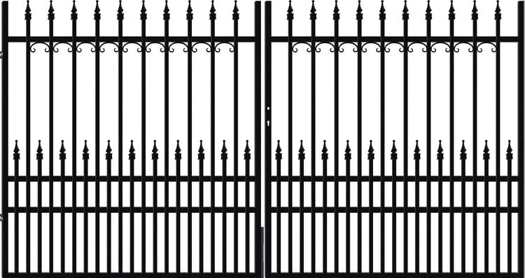 Portail battant Bertrix acier noir 300x160cm
