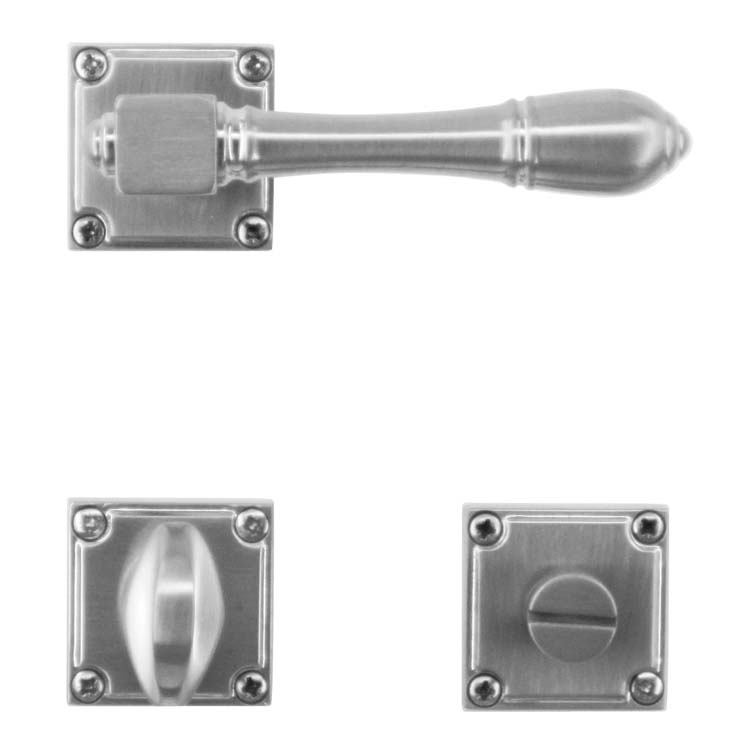 Deurkruk prato inox look met WC-slot