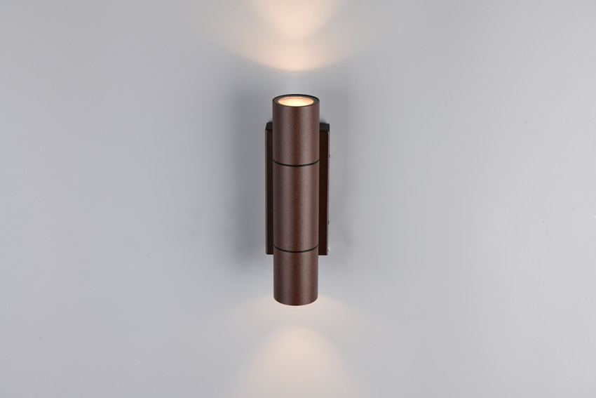Wandlamp - roest - 7,5x23x8,5cm - dimbaar - GU10 MR11 - 2x10W