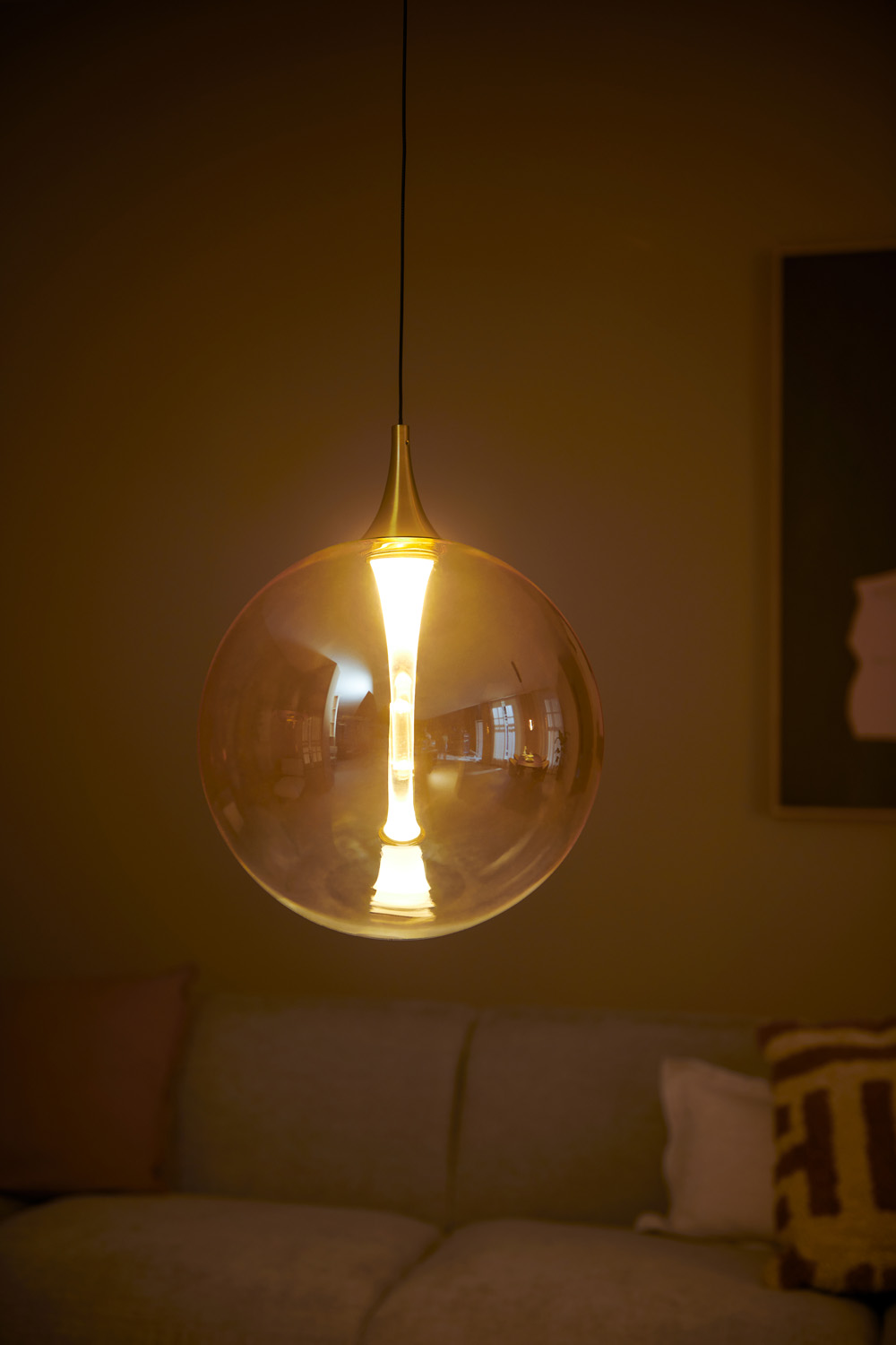 Lucide Premium Gisela - Hanglamp - Ø30cm - LED Dimb. - 1X9,4W 2700K - Amber