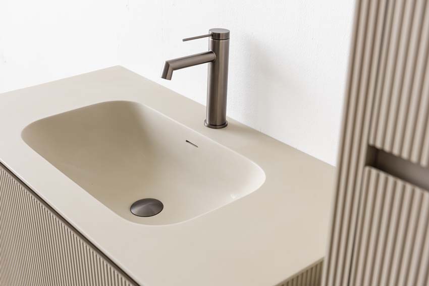 Badkamermeubel Amelia rookgrijs met enkele wastafel mat 90cm