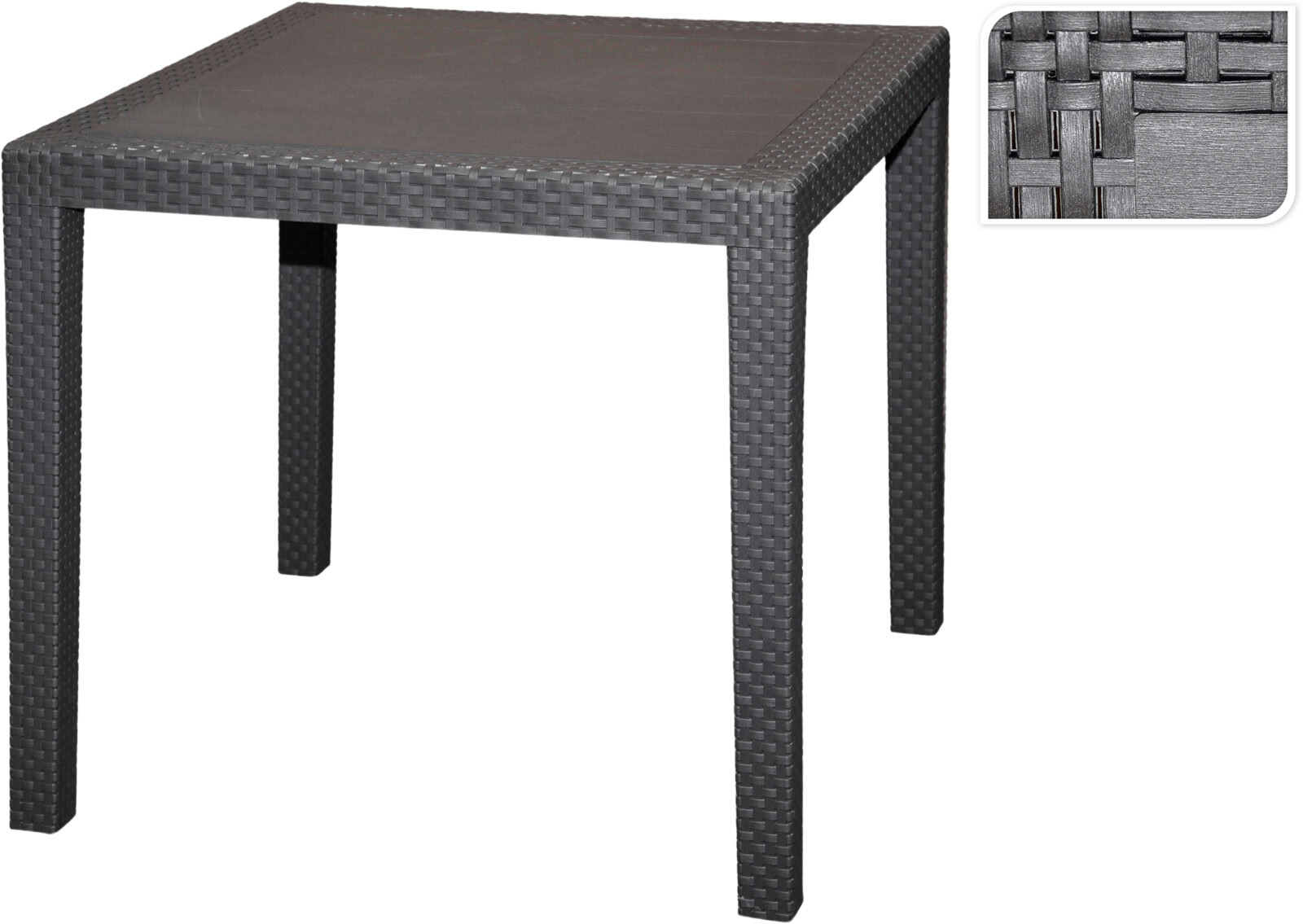 Table de jardin King polypropylène anthracite 79x79x72cm