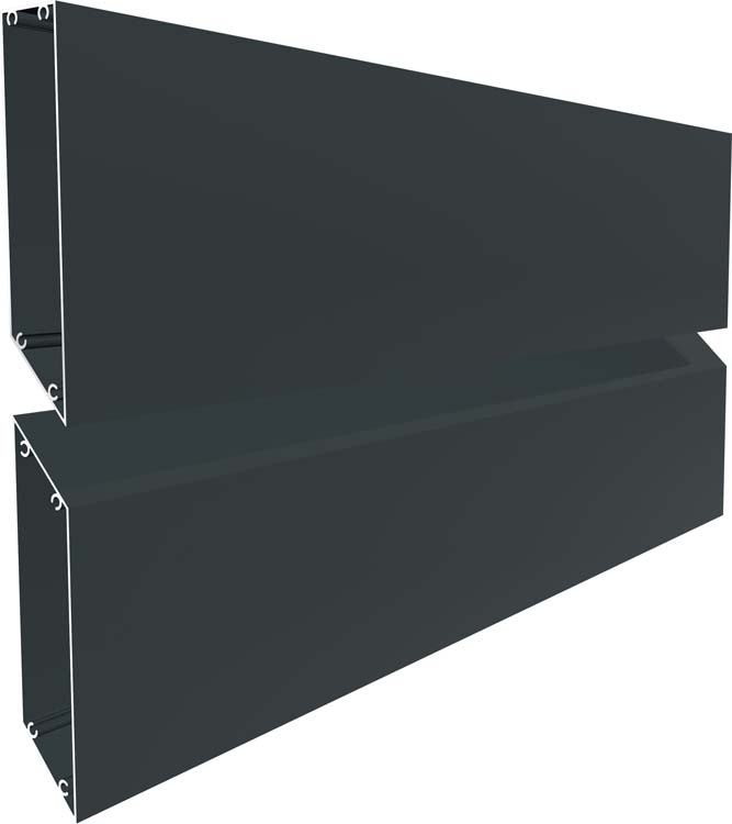 Dubbele draaipoort Havana aluminium zwart 300x175cm - met horizontale lamellen, inclusief beslag