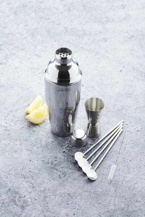 Cocktailset Point-Virgule shaker/ maatje/ 4 rietjes