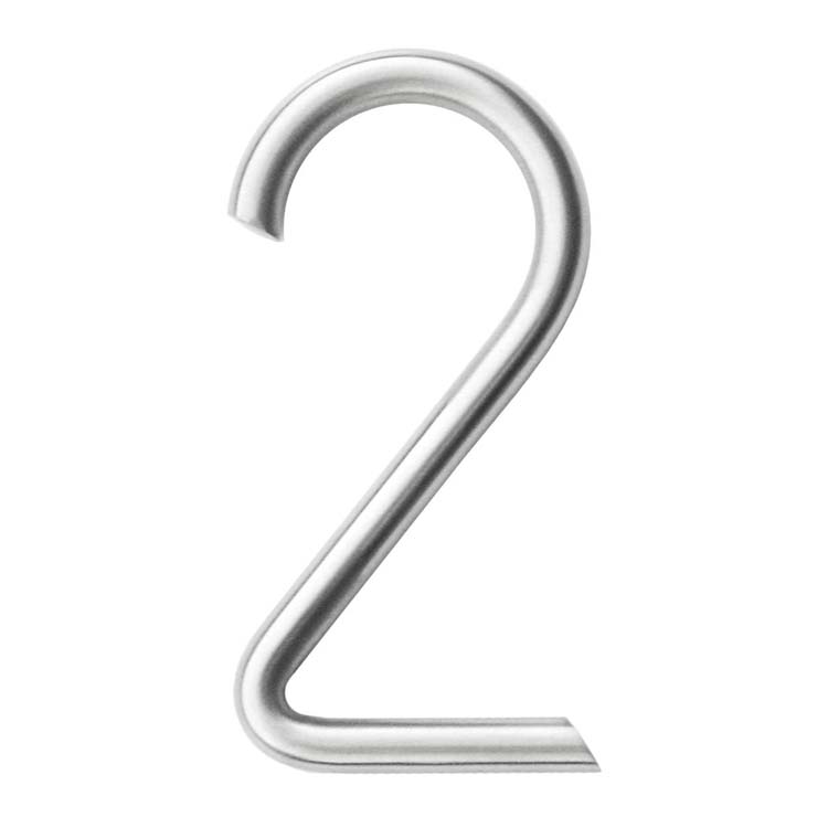Huisnummer rond 2 inox plus