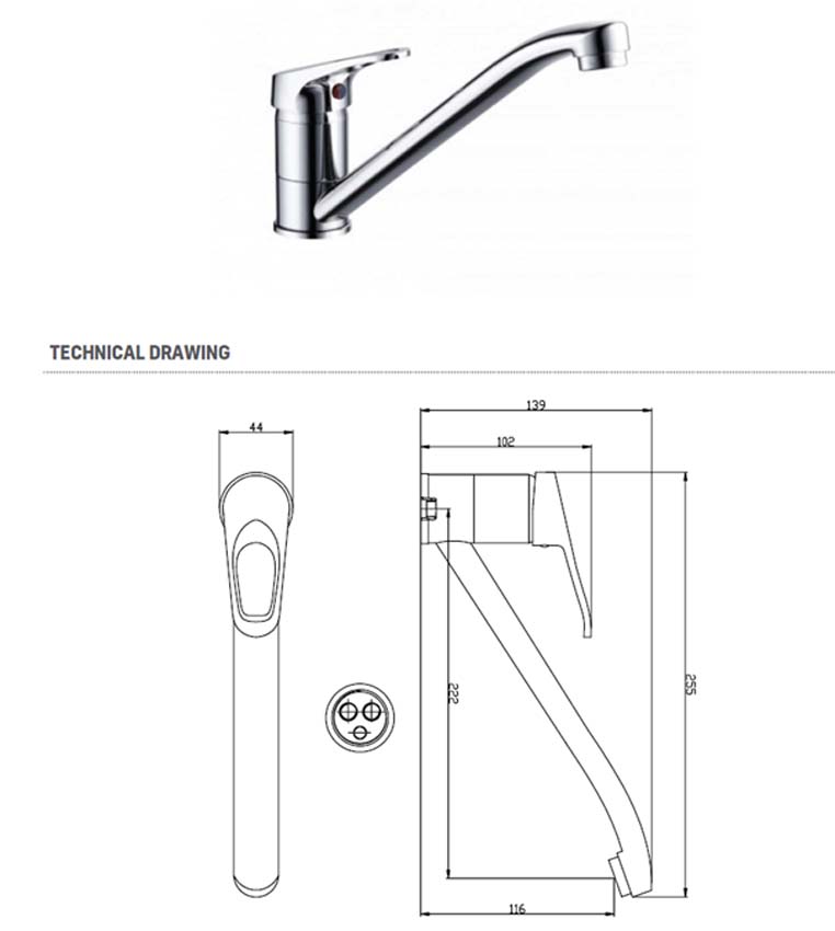 Keukenkraan Vlad chroom