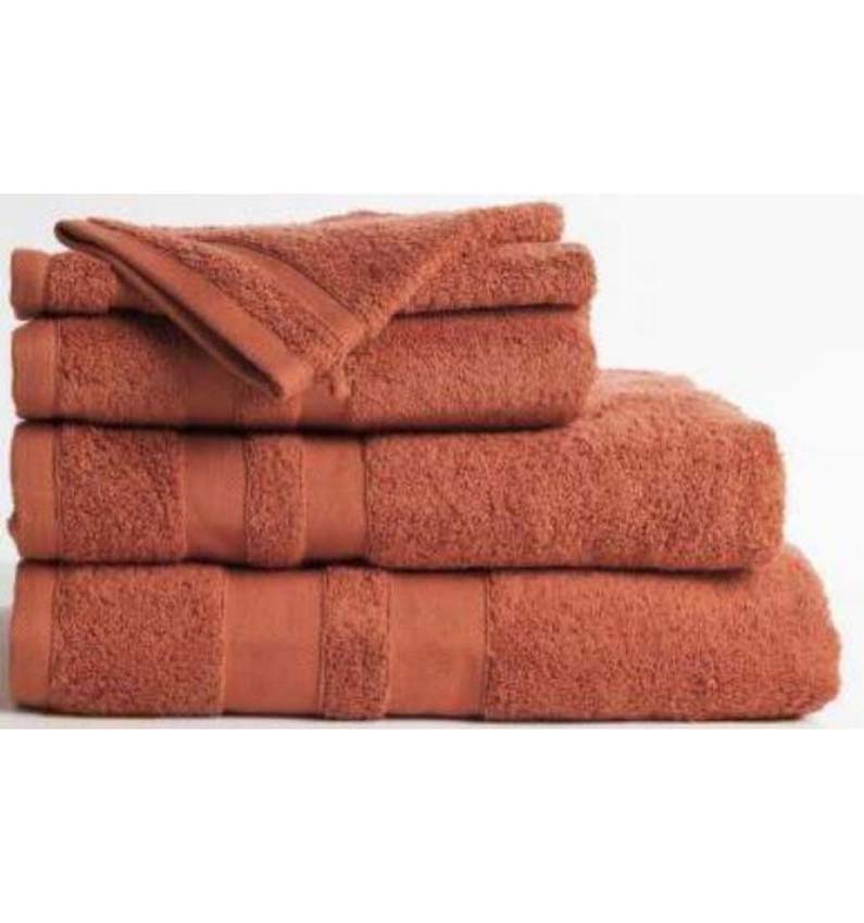 Serviette de douche Cosibel en coton brique 100x150cm