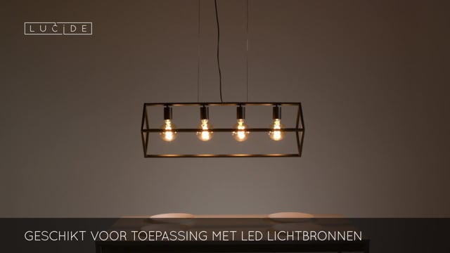 Hanglamp - 4xE27 - Zwart Hanglamp - 4xE27 - Zwart