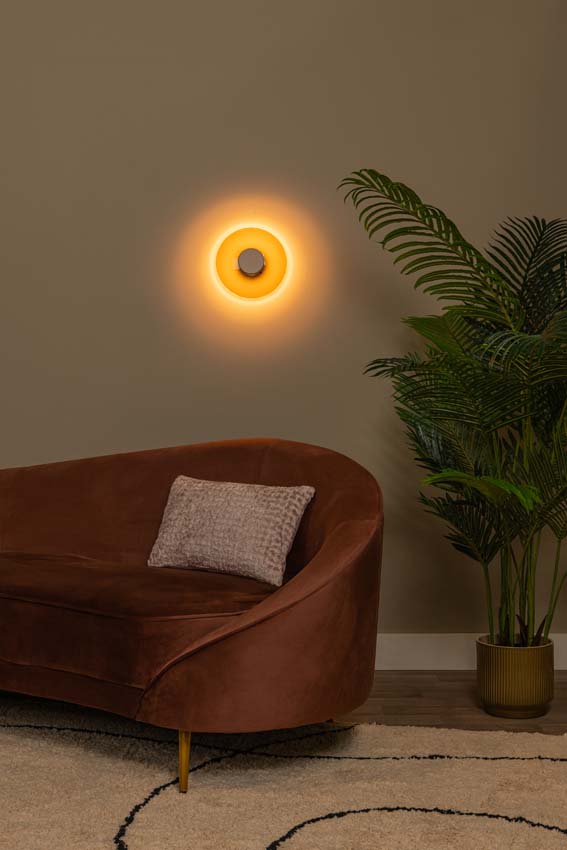 Lucide Premium Santiago - Wandlamp - Ø23cm - LED Dimbaar - CCT - 1x10W 2700K/4000K - Amber