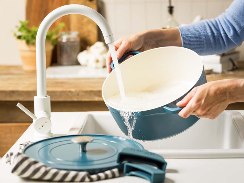 Marmite avec couvercle Dagelijkse Kost Proline bleu-vert Ø26cm avec revêtement antiadhésif