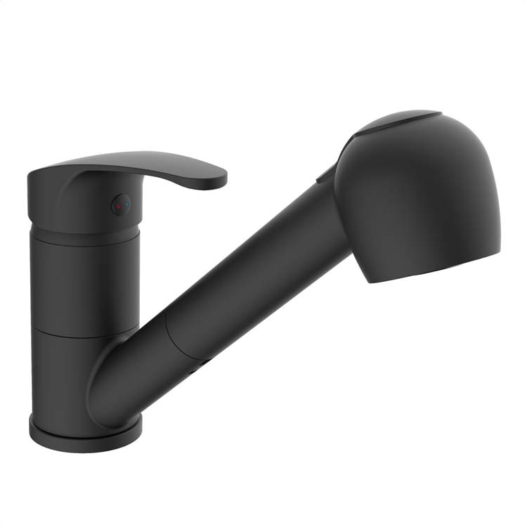 Robinet de cuisine Diana noir mat avec bec extractible