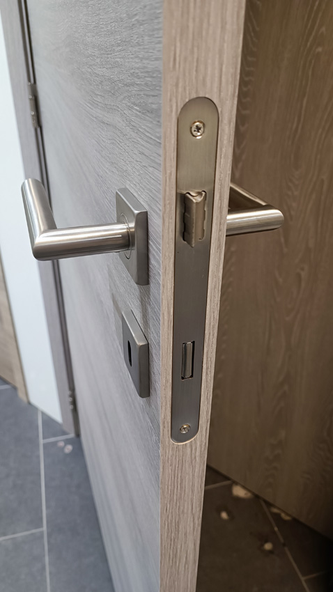 Porte intérieure complète S61 Ardenne gris 201,5x78cm tubulaire réversible + châssis 16,5cm