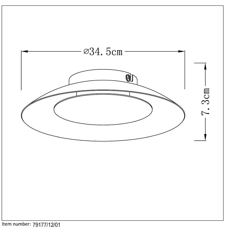 Lucide FOSKAL - Plafonnière - Ø 34,5 cm - LED - 1x12W 2700K - Messing