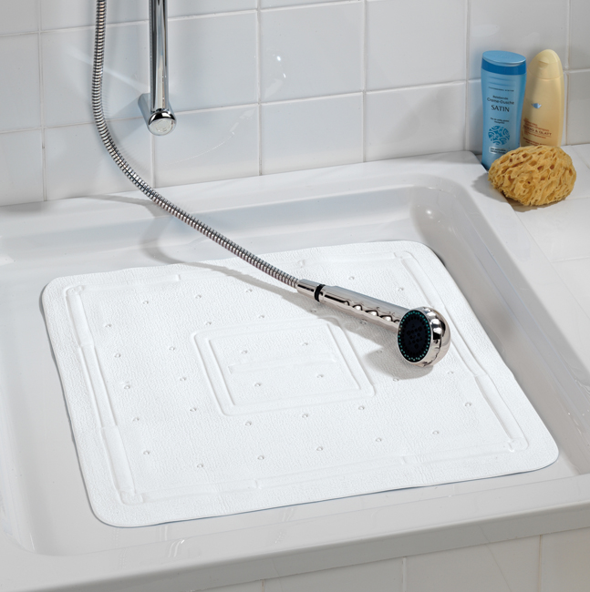 Tapis de douche antidérapant Wenko Florida blanc 55x55cm
