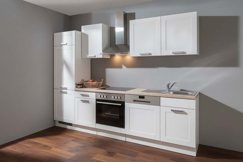 Cuisine Njord blanche 280cm - sans appareils