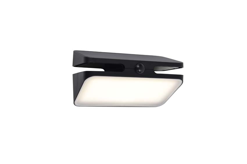 Applique murale d'extérieur Nox Solar - noir - dimmable - 8.6W - 4000K - IP54 - avec détecteur de mouvement
