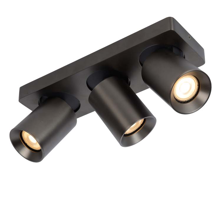 Spot de plafond noir LED DTW 3xGU10 5W